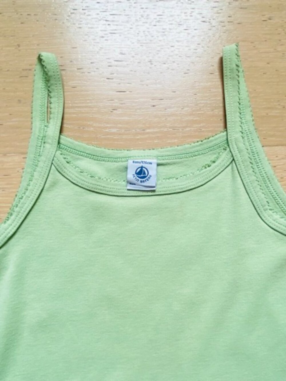 Petit Bateau, Kids Green cotton strap Dress, Size: 8 years old, A line shape